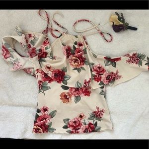 Open back floral top